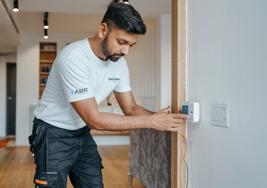 ABR Electrician Installing Smart Electrical Switch in an Apartment at Palm Jumeirah, Dubai
