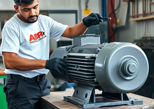 ABR Electrician Performing Motor Winding Service in Dubai